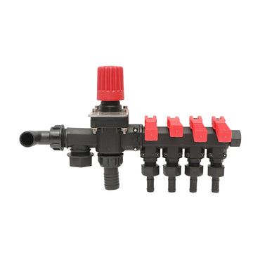 Distributor with 4 outlets and glycerin manometer for herbicide sprayer (compatible with Polish model)