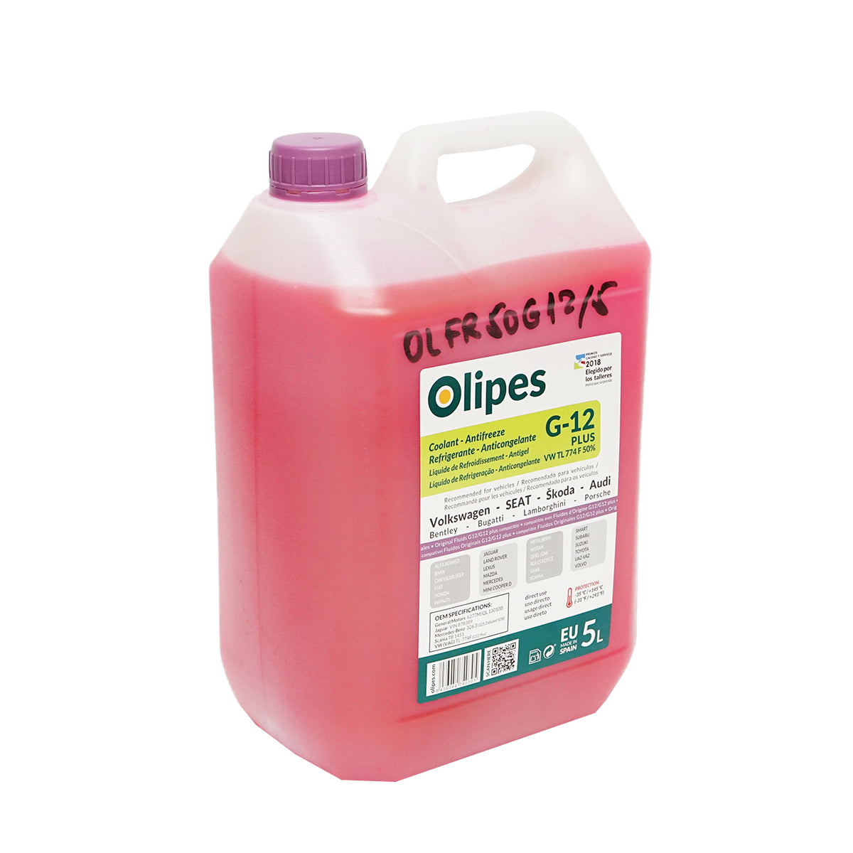 Organic antifreeze Olipes G12 PLUS diluted 50/50 -35 degrees C 5L