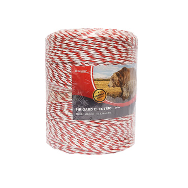 White-red wire roll 3.8mm with 4x0.28mm metal insert, 500m electric fence Breckner Germany