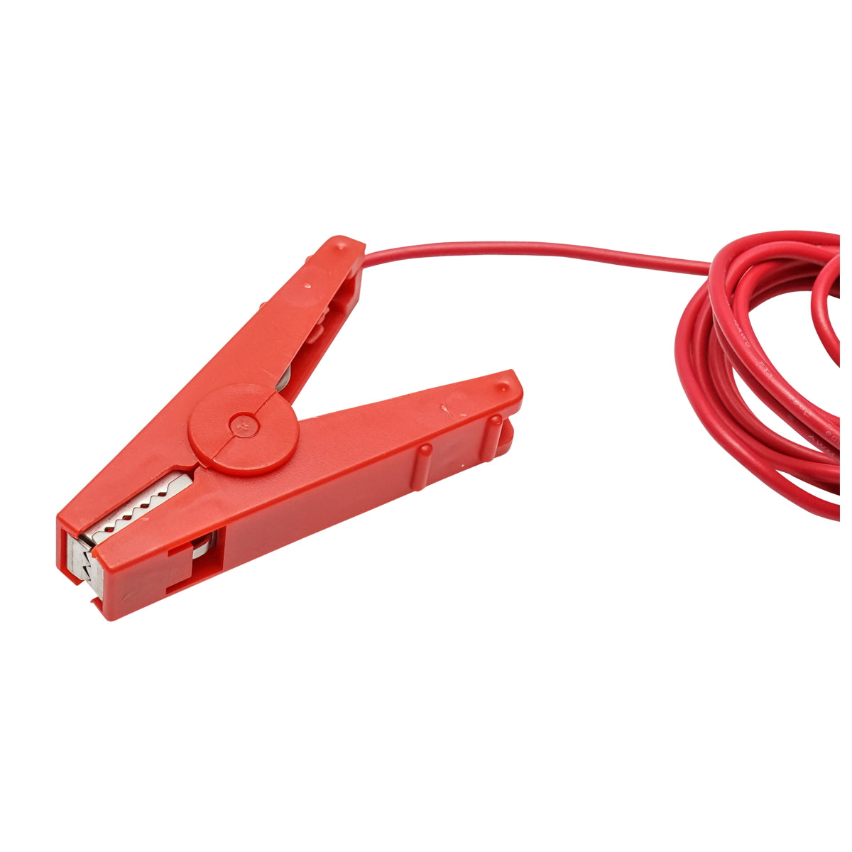 Connection cable with red crocodile clamp for electric fence