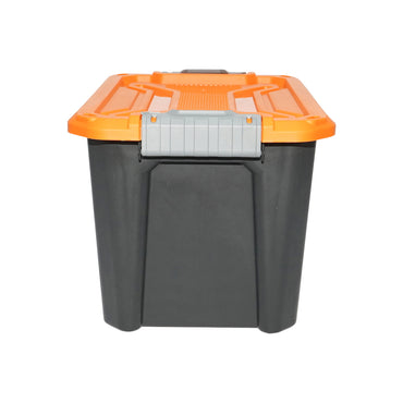 Box, heavy duty storage box 18L with lid, orange 385x295x260mm Breckner Germany