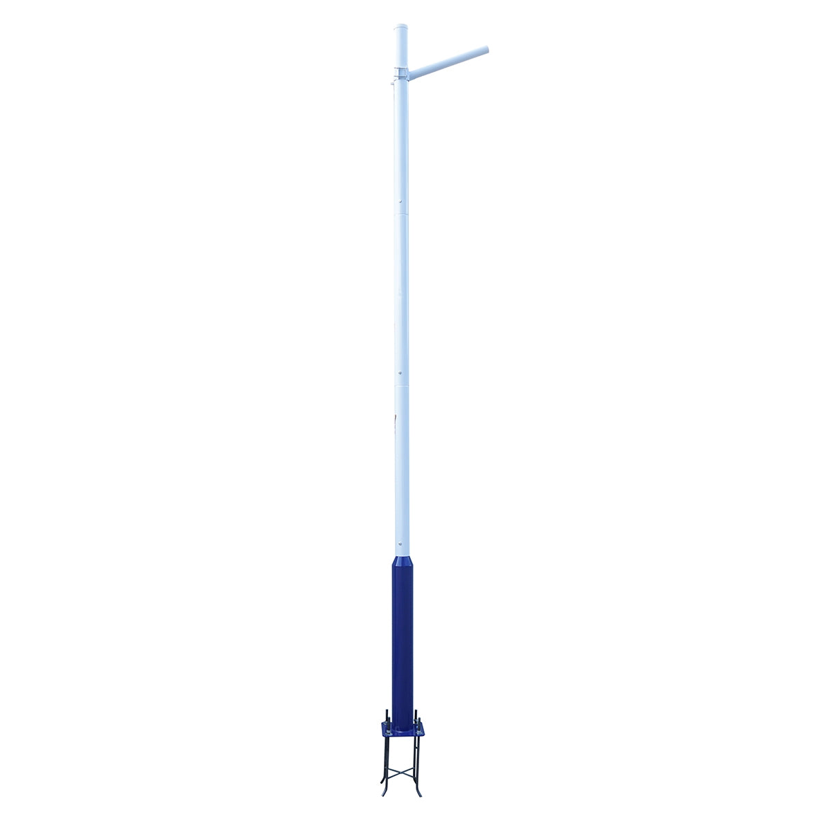 4m illuminated pole made of steel with horizontal arm and concrete mounting flange Breckner Germany