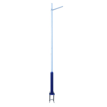 4m illuminated pole made of steel with horizontal arm and concrete mounting flange Breckner Germany