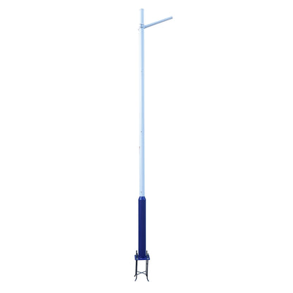 4m illuminated pole made of steel with horizontal arm and concrete mounting flange Breckner Germany