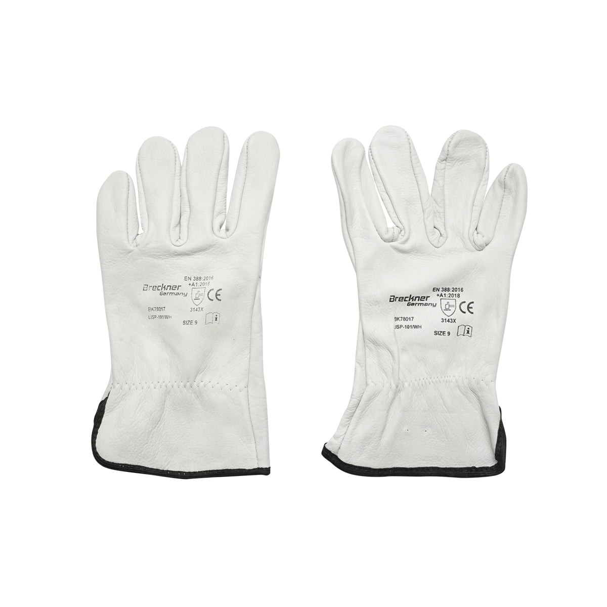 Bovine leather work gloves size 9