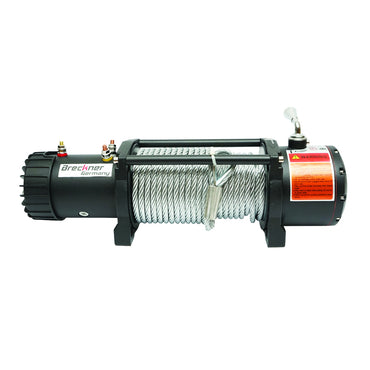 Electric winch with remote control 12V, 5 hp, 4.3T (9500lbs) steel cable 9x24m solenoid 400A Breckner Germany