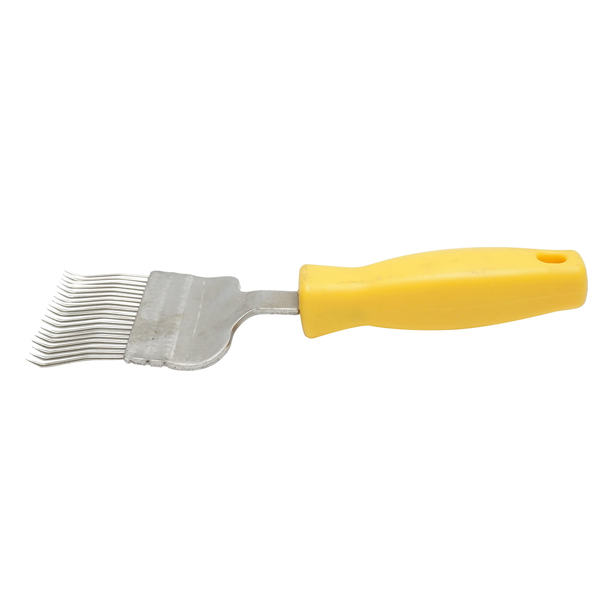 Bee fork for uncapping with bent stainless steel teeth and plastic handle, 210mm