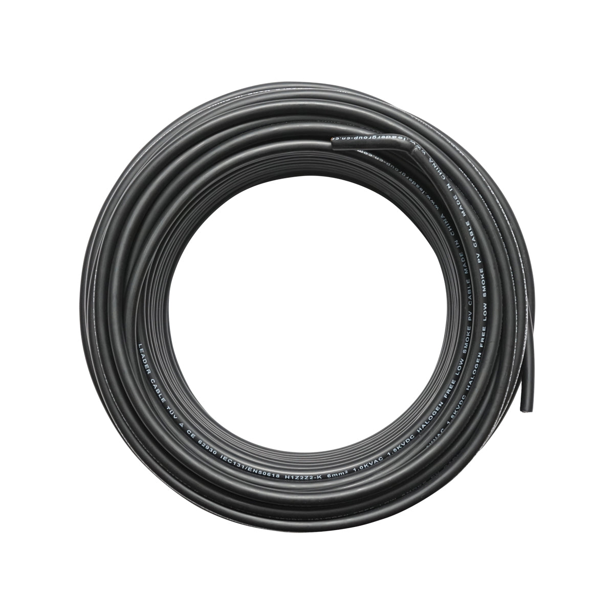Solar panel cable roll 6mmx30m black 1.5KV, H1Z2Z2-K Leader