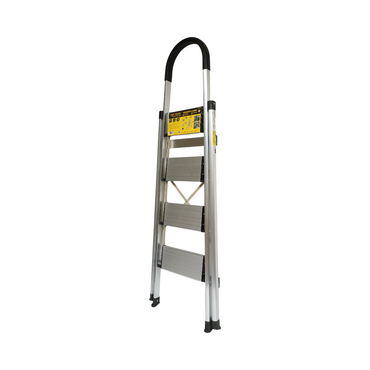 Foldable aluminum ladder, 4 anti-slip steps, height 143cm, maximum load 150Kg Crownman