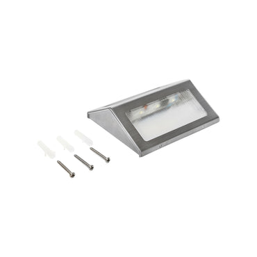 LED lamp 3x0.06W for stairs and fences with 4W solar panel, 3.2V battery and satin stainless steel housing Breckner Germany