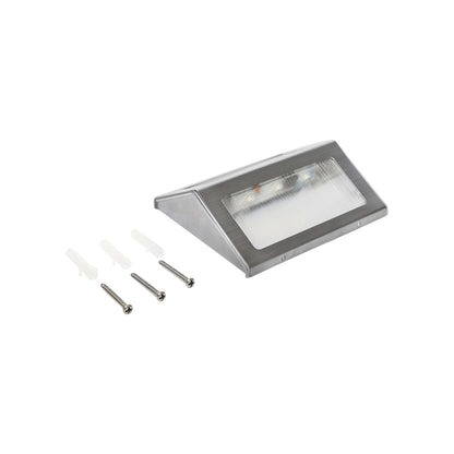 LED lamp 3x0.06W for stairs and fences with 4W solar panel, 3.2V battery and satin stainless steel housing Breckner Germany