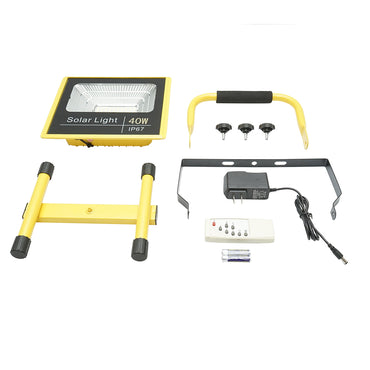 Portable LED work lamp 40W, 8000K with LifePO4 battery 2x6000mAh remote control and IP67 tripod frame Breckner Germany