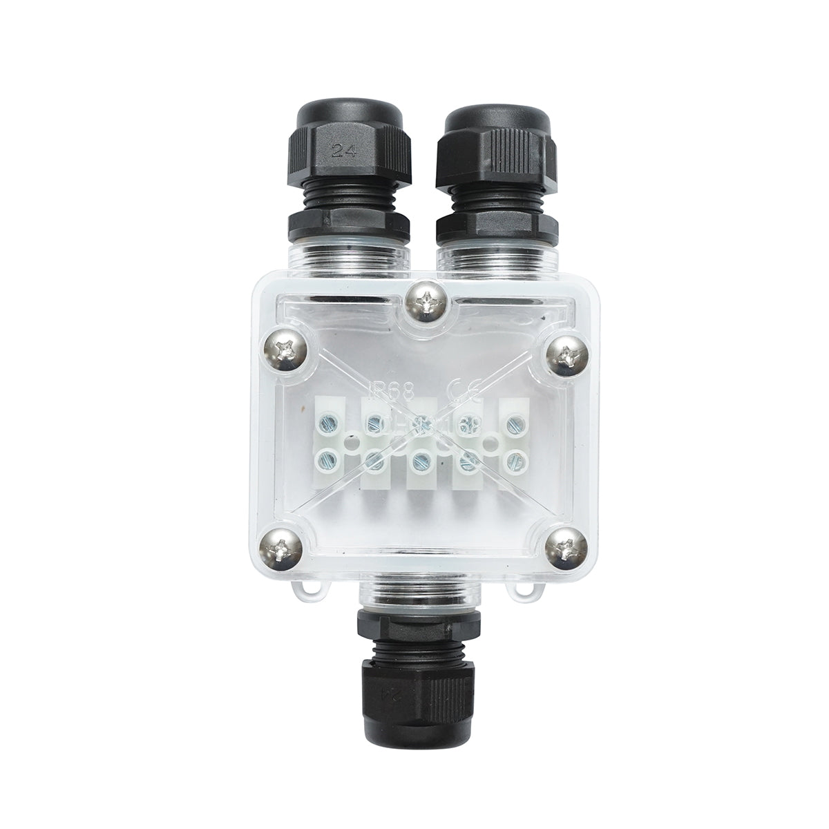 Transparent sealed box with preset 41A 450V AC, 3 ways 5-14mm IP68 Leader