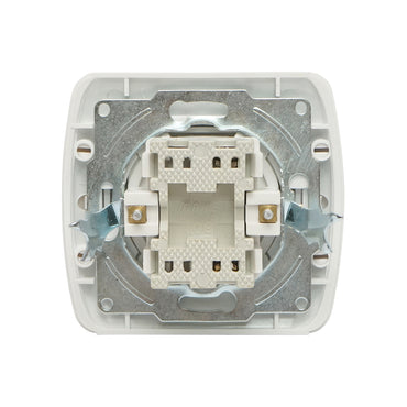 Simple white switch ST MAKEL 220V - 250V, 10A recessed, ceramic