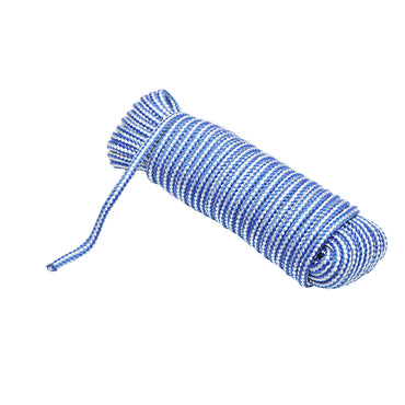 4mm x 10m braided PP rope, white/blue Breckner Germany