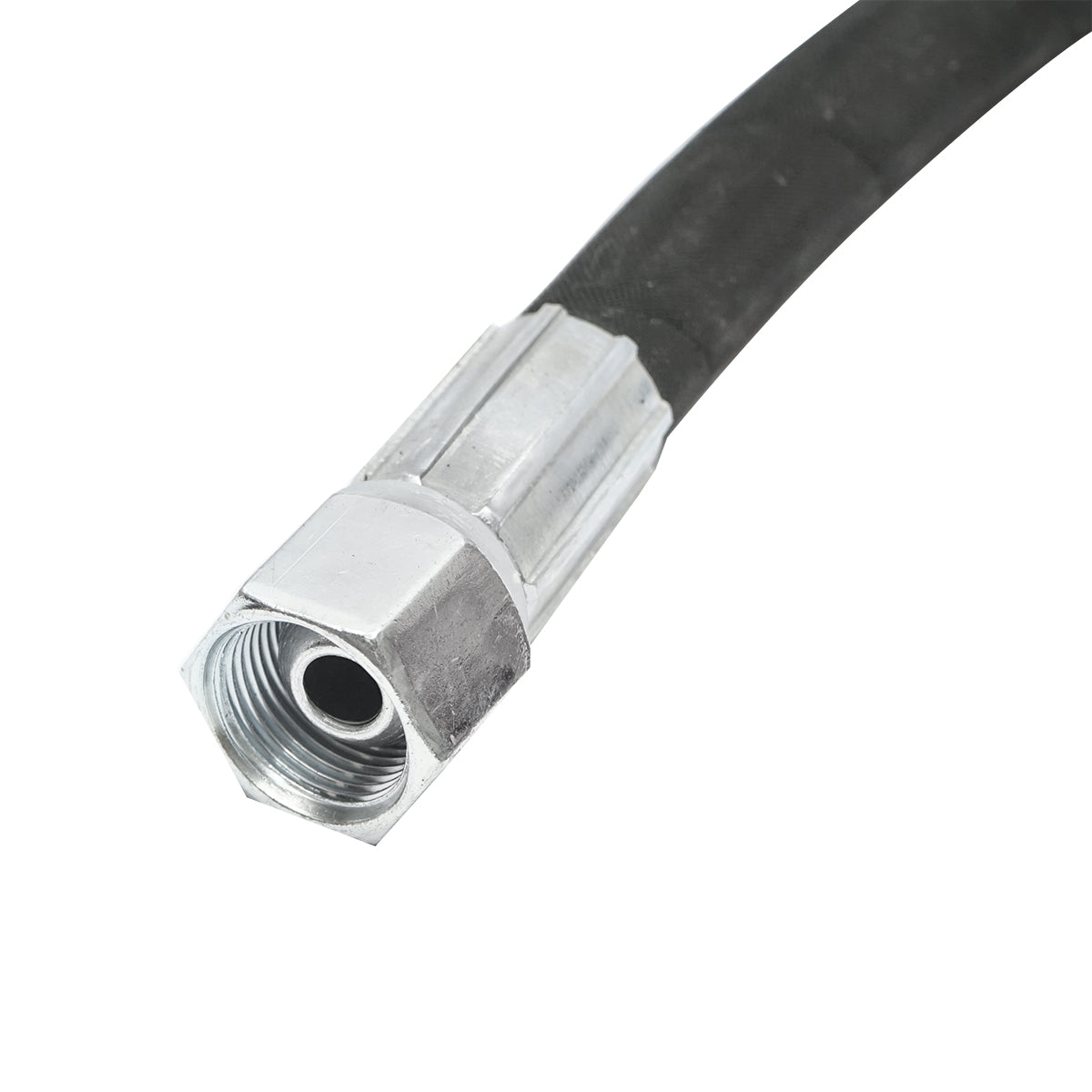 Pressure hose 3400mm hydraulic 2SN DN10 certified with 90-degree fittings M20x1.5 and straight fitting M20x1.5
