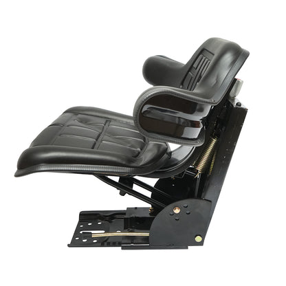 Black tractor seat with triple adjustment and shock absorber for UTB U-445 and U-650