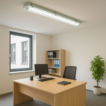 LED fluorescent tube light fixture 2x36W, 220V, 1270x130x90mm IP65 Breckner Germany