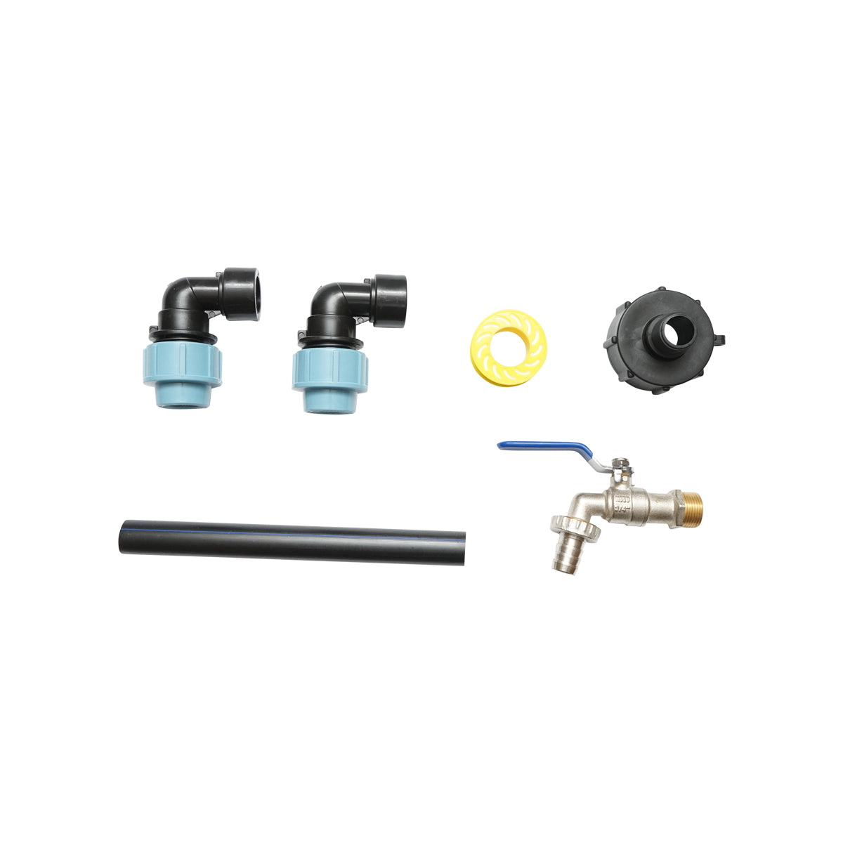 Drain tap assembly with extension for IBC tank