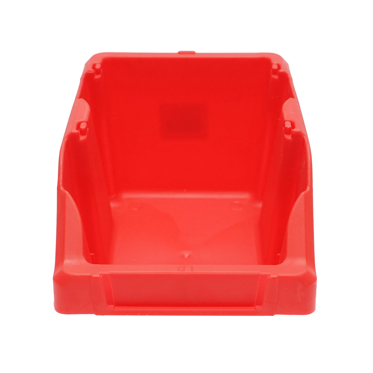 Red plastic storage box 195x125x95mm
