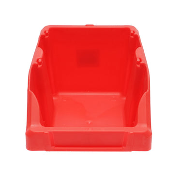 Red plastic storage box 195x125x95mm