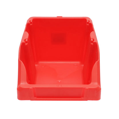 Red plastic storage box 195x125x95mm