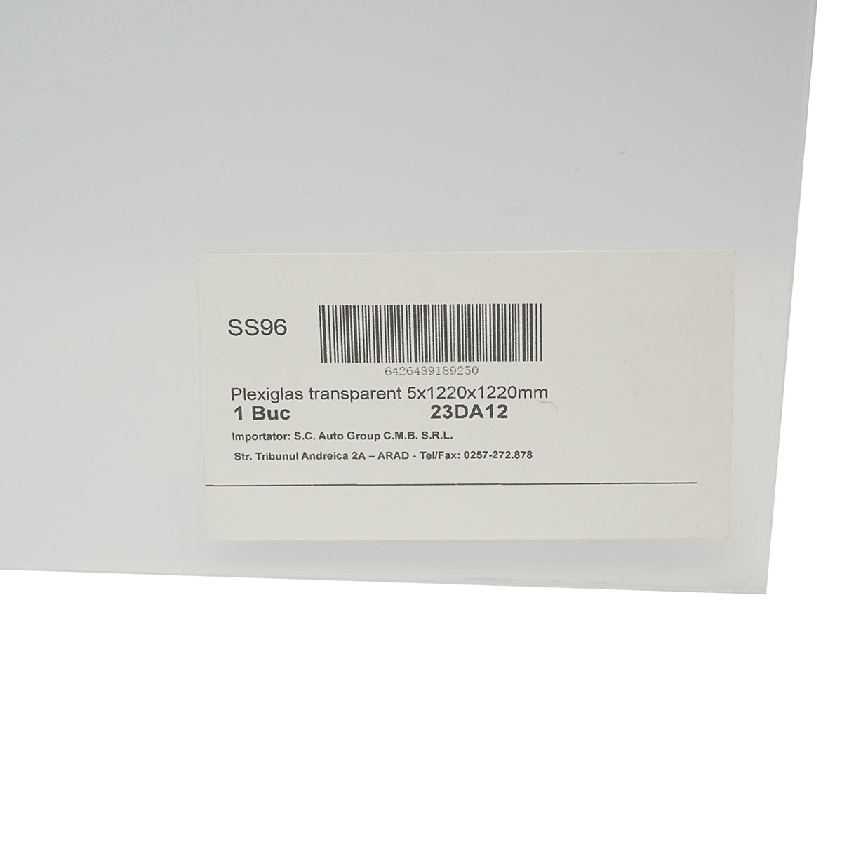 Transparent plexiglass sheet 5x1220x1220mm