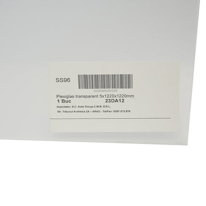 Transparent plexiglass sheet 5x1220x1220mm