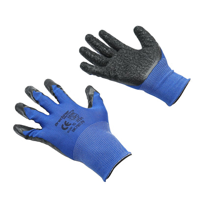 Latex and polyester work gloves black-blue size 10 Breckner Germany
