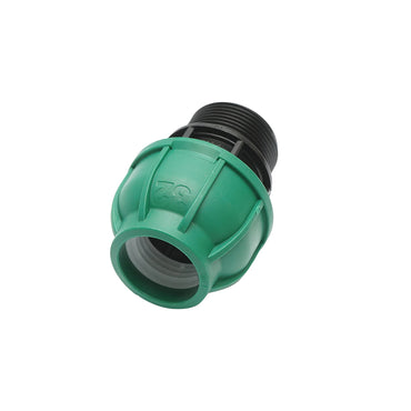 Compression connector with external thread D32mmx1-1/4 inch, PN10 bar for irrigation systems