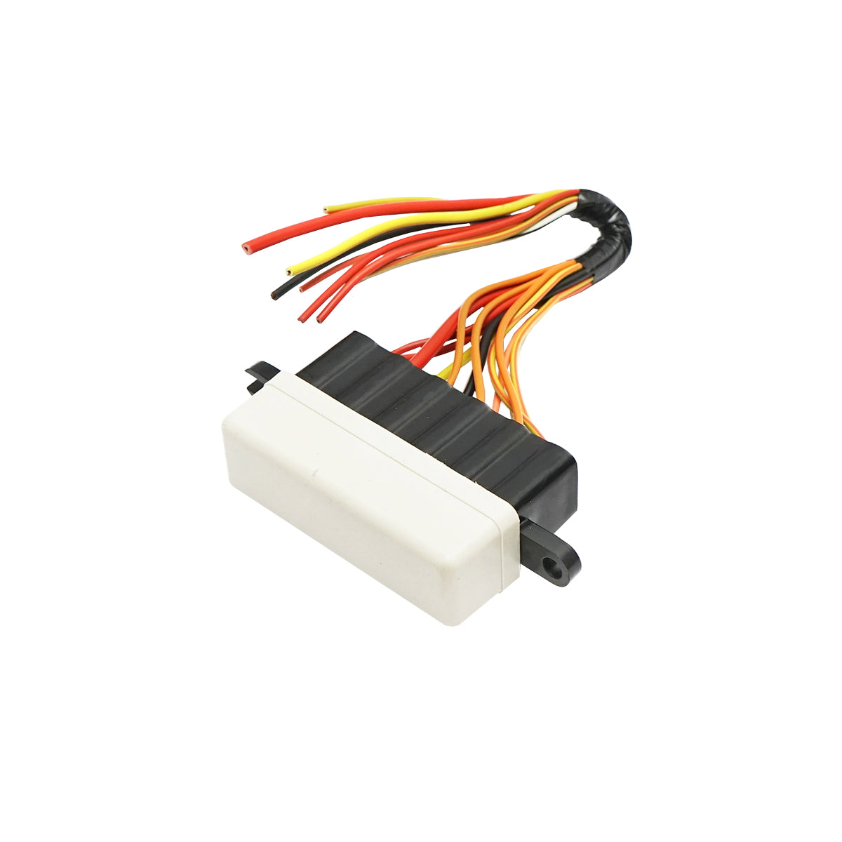 Flat fuse box with 6 positions, cover, and wiring for UTB U-445, Fiat, New Holland, Massey Ferguson, Case IH, Ford.