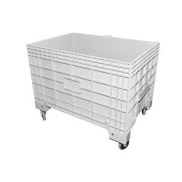 Pallet storage box, gray with wheels 732x1108x617mm Breckner Germany