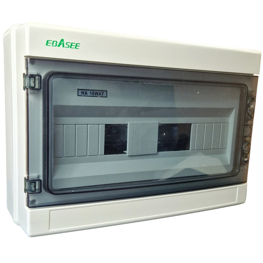 Applied electrical panel 1 row, 18 modules, IP65, 280x410x130mm Ebasee