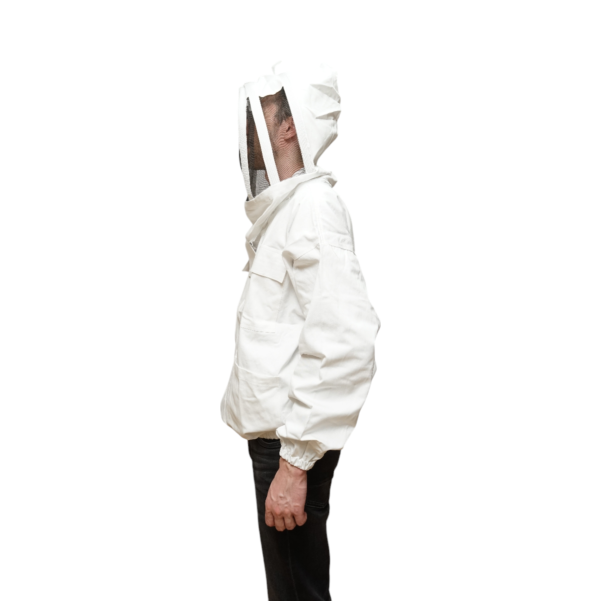 White beekeeping suit with hooded protective mask size XL