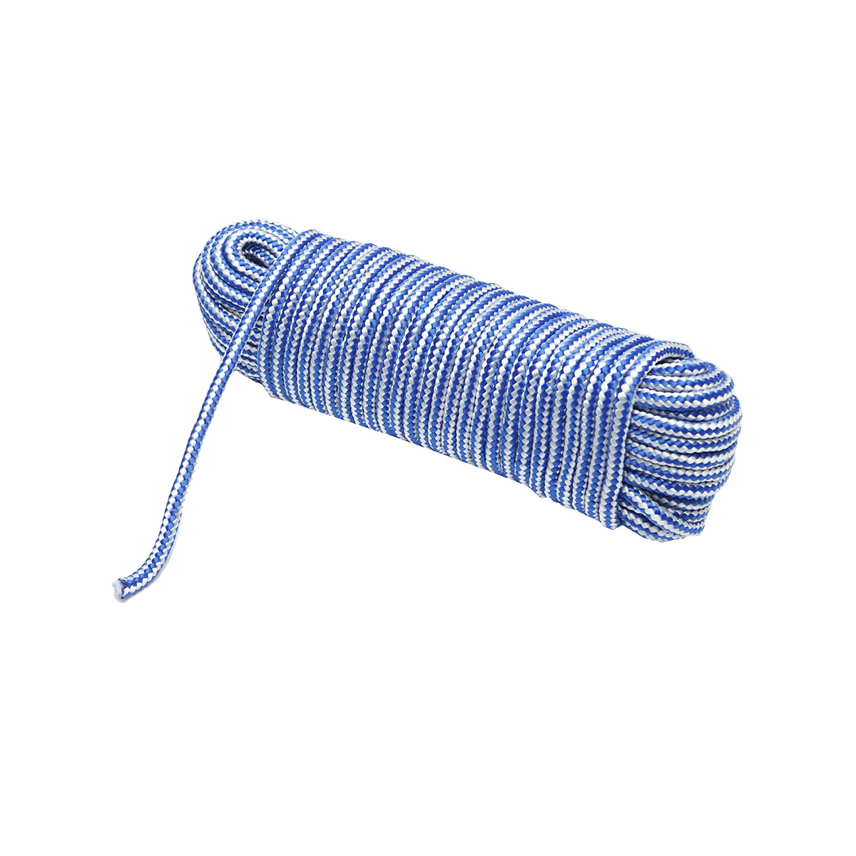 8mm x 25m braided PP rope, white/blue Breckner Germany