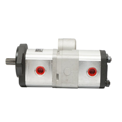 Double hydraulic pump, flow 18+14cm3, rotation direction to the right for Massey Ferguson OEM 3800195M91