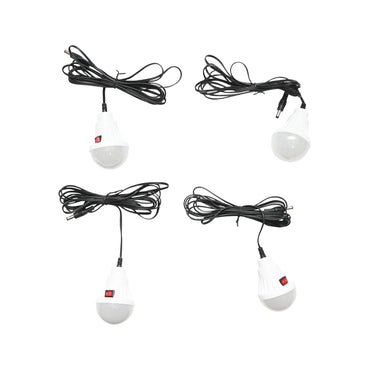 Portable LED lighting kit with 4 bulbs/projector, solar panel, FM radio, and 10000 mAh battery for fishing camping GD-8076