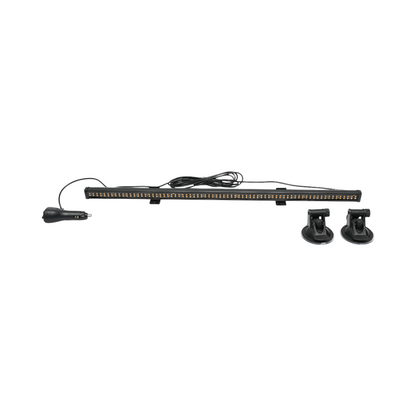 62cm LED strobe bar with suction cups, 60W, 10-30V, strobe with 9 colors, 15 lighting modes