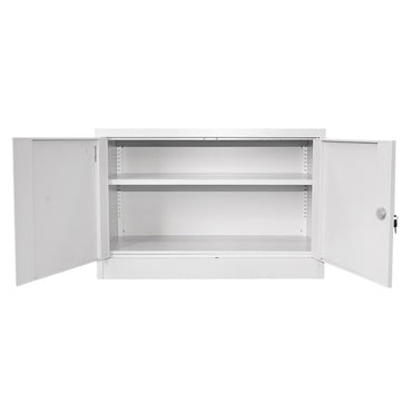 Metal cabinet 900x600x400mm with 2 secure doors, 1 shelf, gray Breckner Germany