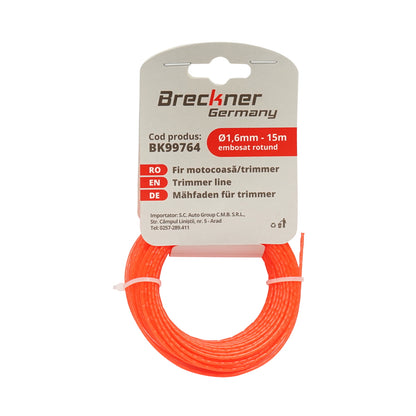 Embossed round line for grass trimmer 1.6mmx15m Breckner Germany