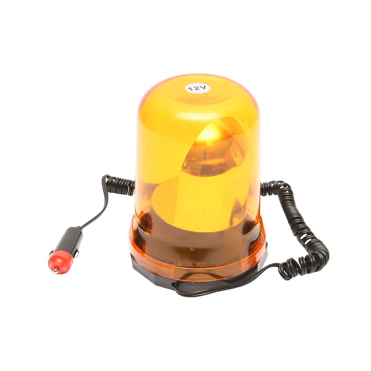 12V yellow beacon with magnetic mount