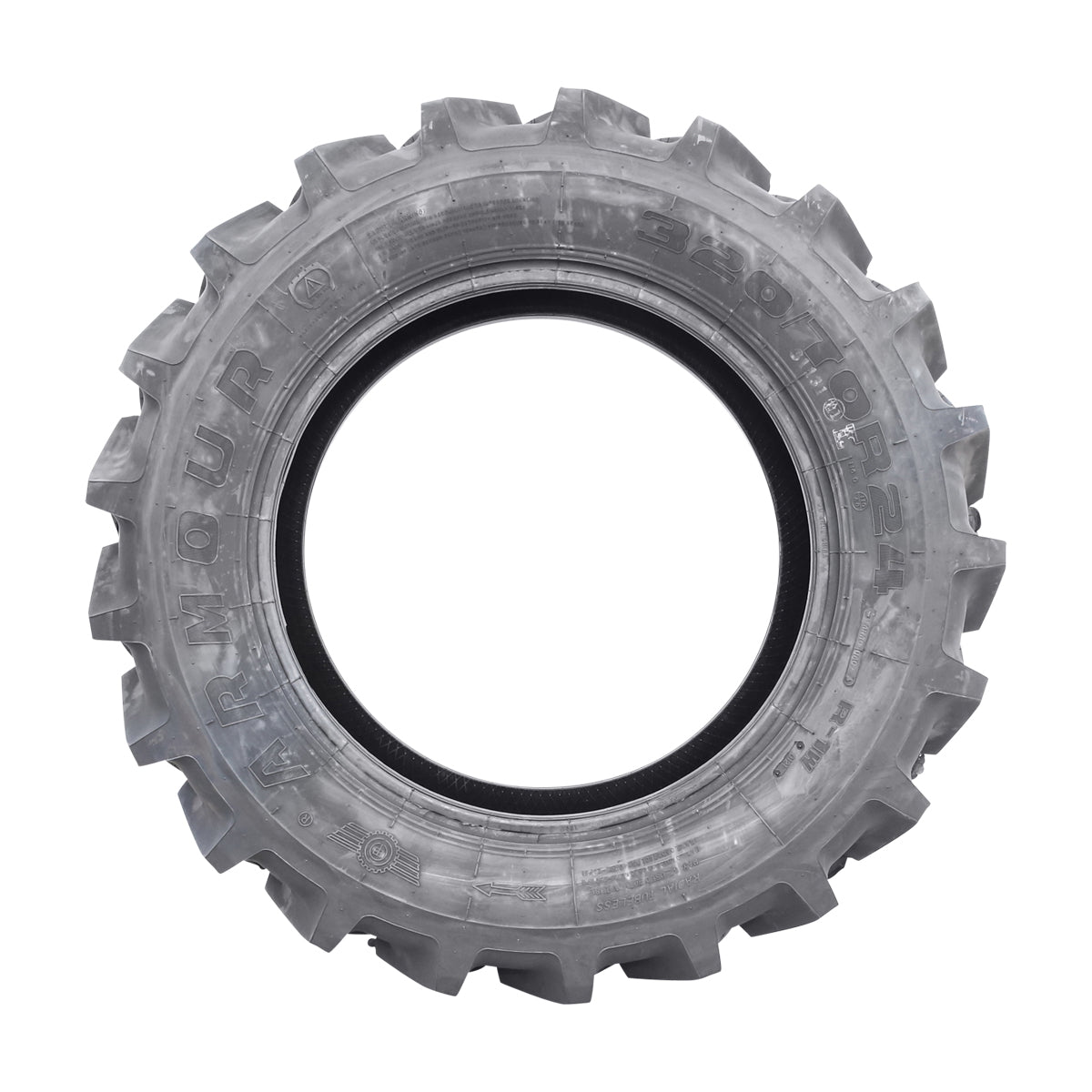 Radial tubeless agricultural tire 320/70R24 with V tread, R1-W profile