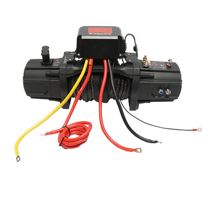 Electric winch with remote control 12V, 6.1T (13500lbs) 6.5HP, synthetic cable 9x24m, 400A Breckner Germany solenoid