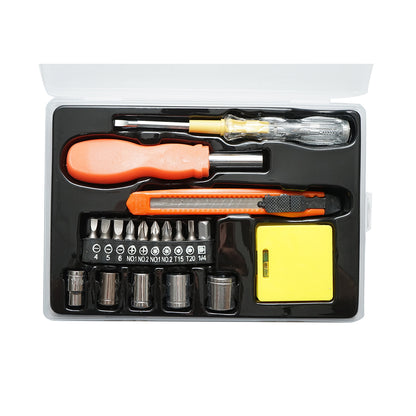 Combined tool and equipment set 19 pieces