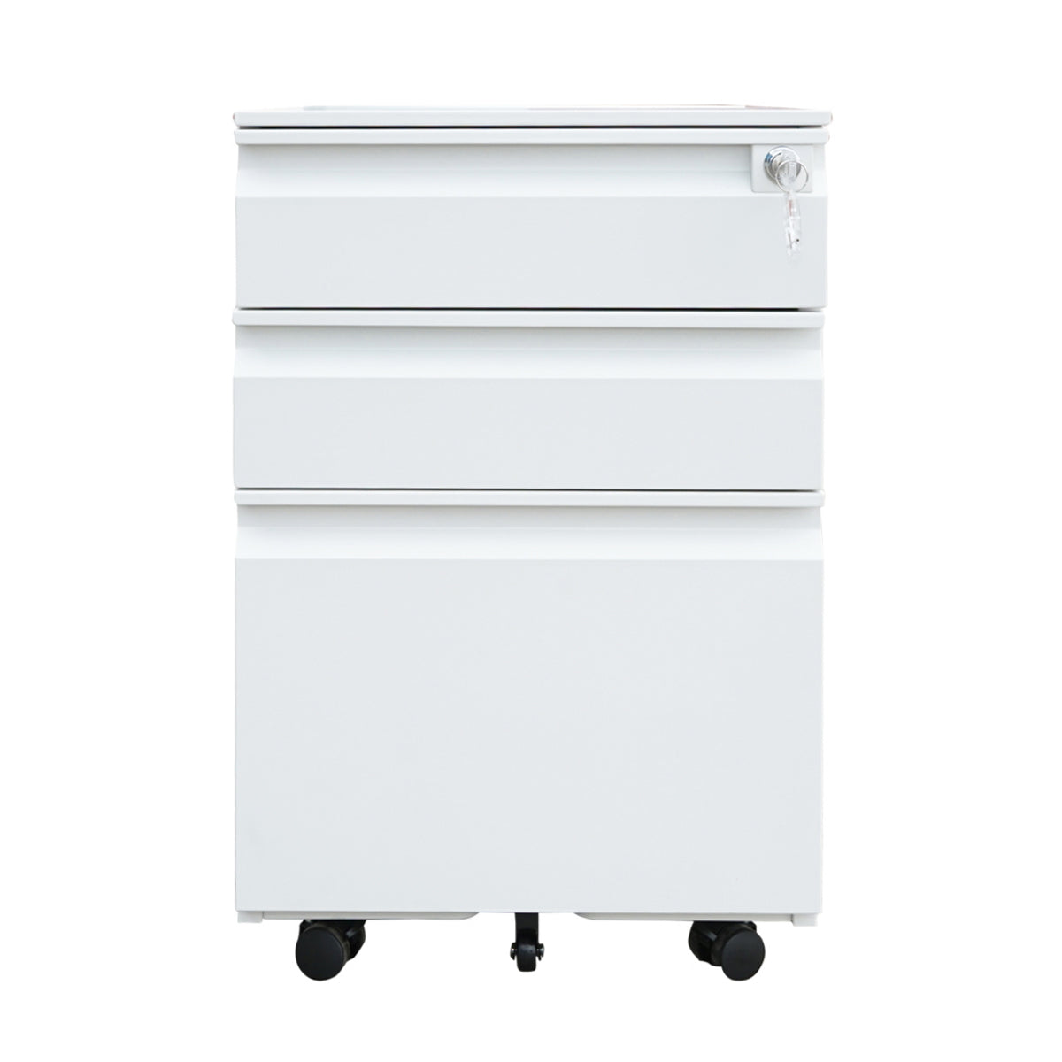 Classifier, metal filing cabinet 3 drawers with wheels 600X390X520mm, RAL7035 Breckner Germany