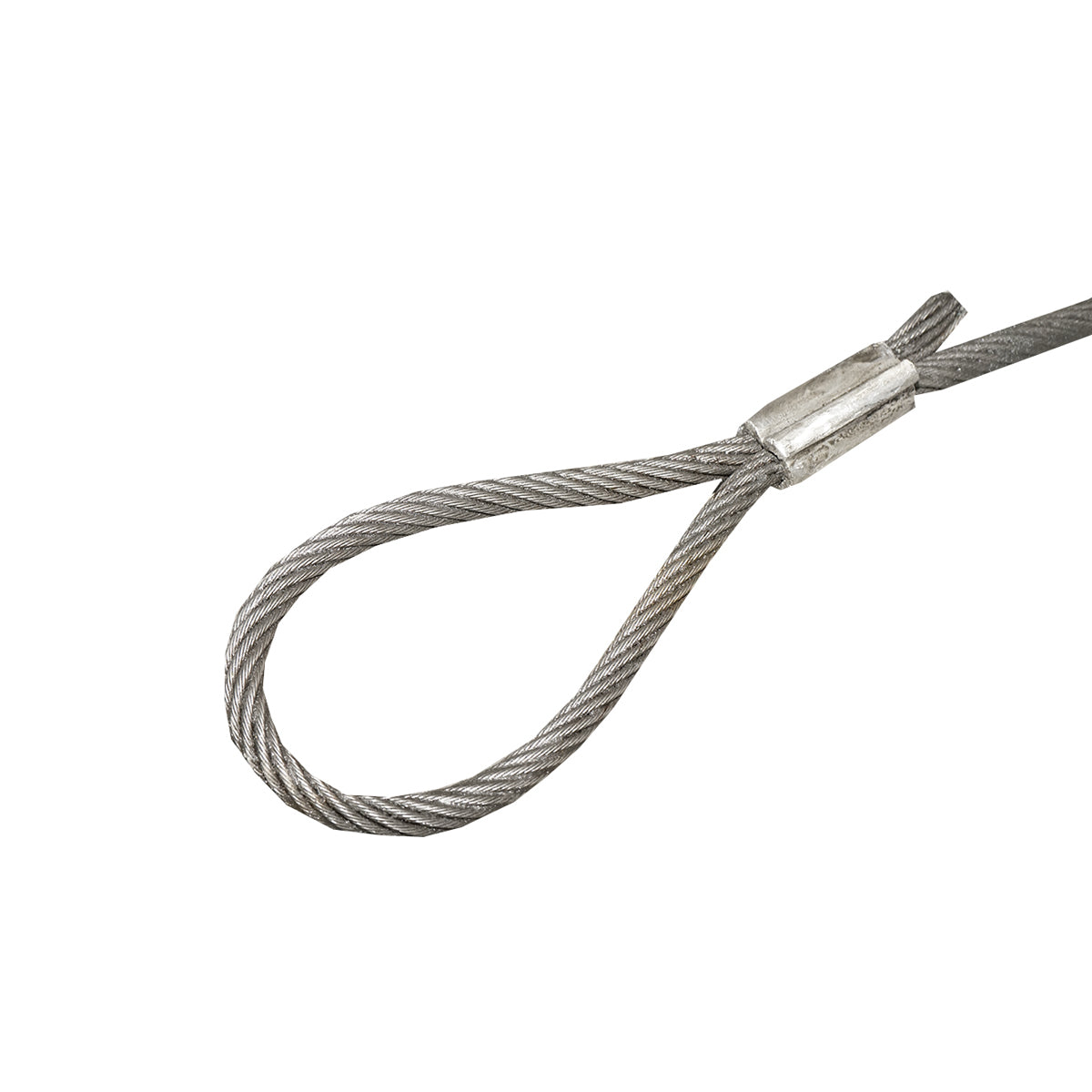 Steel winch cable/rope with a thickness of 14mm and a length of 4m, hook and ring for towing or lifting