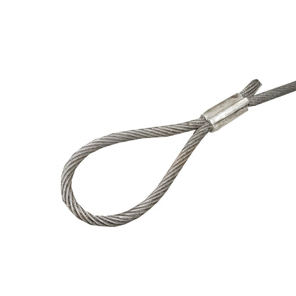 Steel winch cable/rope with a thickness of 14mm and a length of 4m, hook and ring for towing or lifting