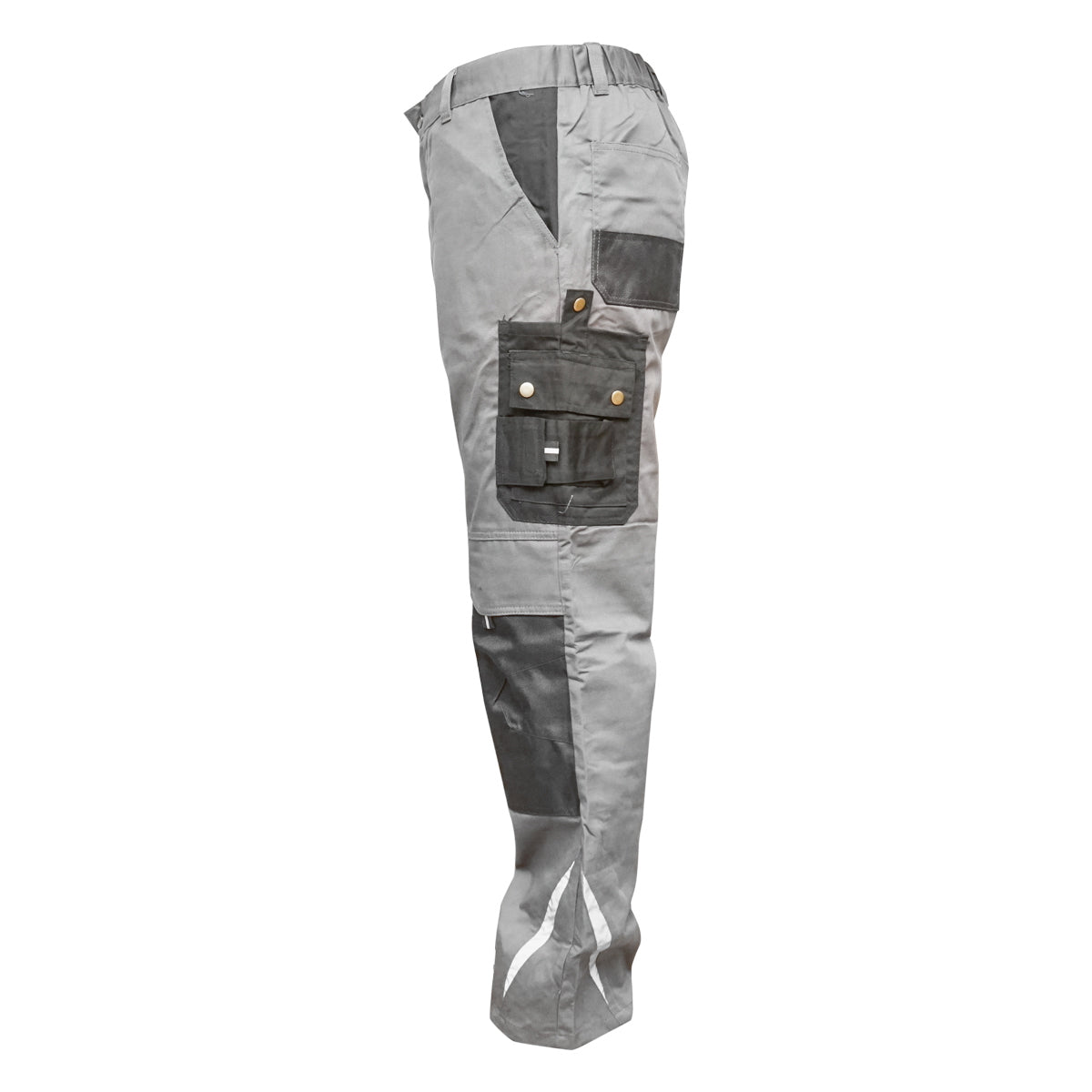 Work pants, polyester with cotton, gray with black, L Breckner Germany