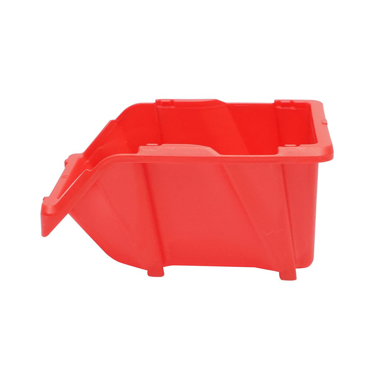 Red plastic storage box 165x105x75mm