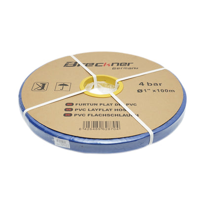 Flat water hose for irrigation made of PVC 1 inch length 100m, PN4 Breckner Germany